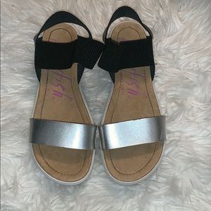 Silver and Black Sandal